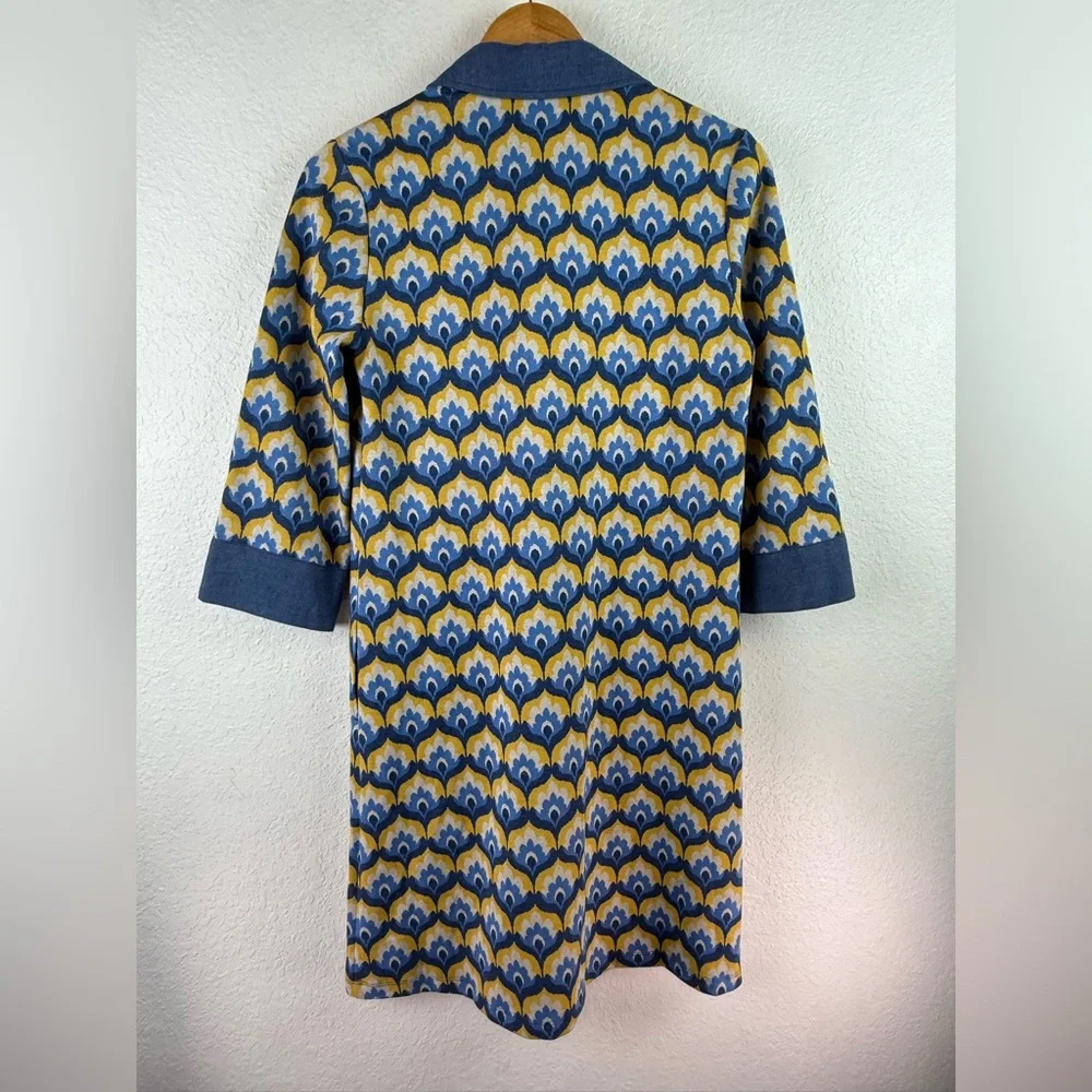 Perfect like new J.McLaughlin Bryony Dress In Mod Squad 3/4 Sleeve Blue - Picture 12 of 12